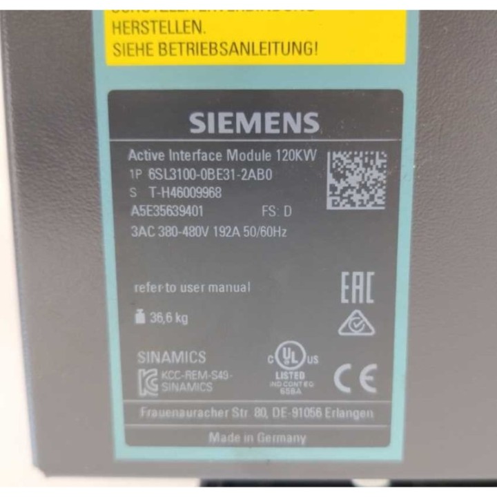 Siemens 6SL3100-0BE31-2AB0