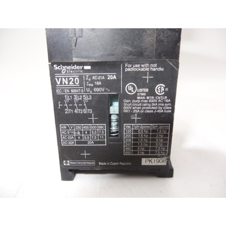 SCHNEIDER ELECTRIC  Zestaw Schneider Electric VN20 VZN11 KCF1PZ