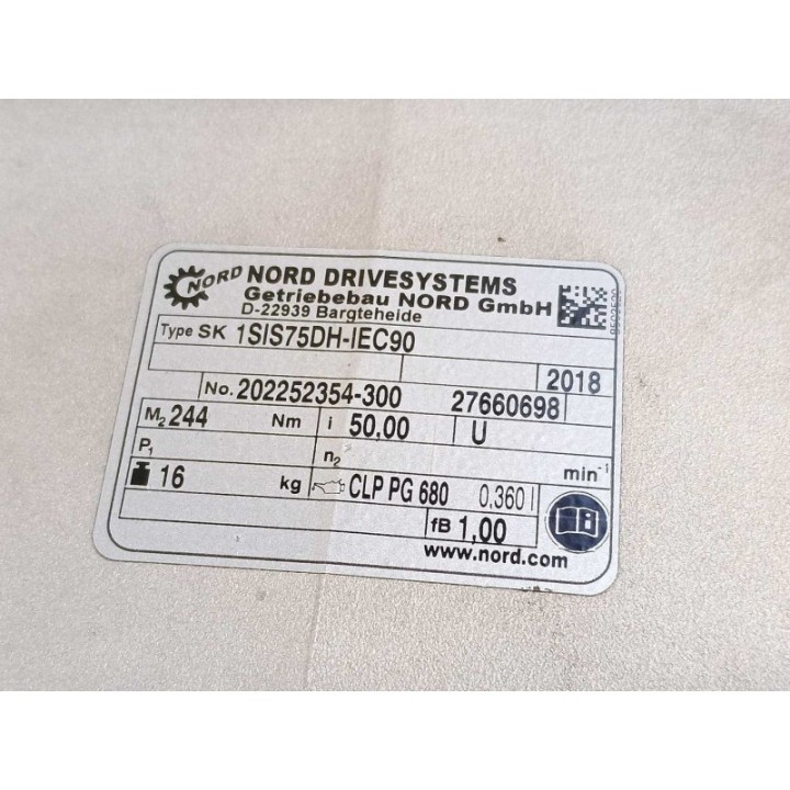 NORD Drivesystems SK 1SIS75DH-IEC90 4AK3 90S-4 B14 PTC