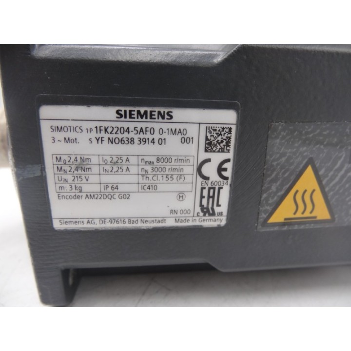 SIEMENS Siemens SIMOTICS 1FK2204-5AF00-1MA0