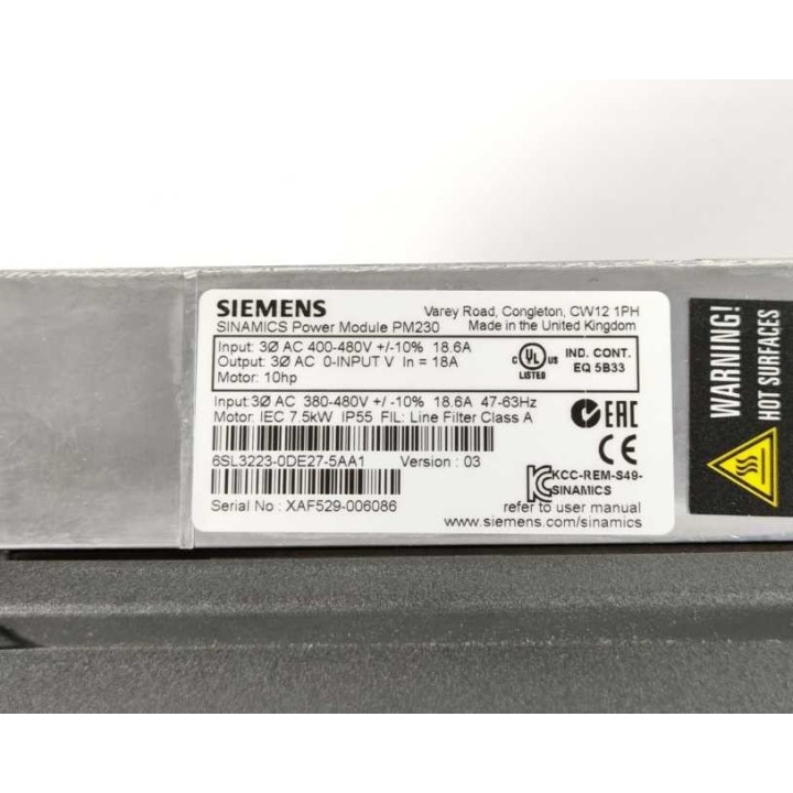 Siemens 6SL3223-0DE27-5AA1