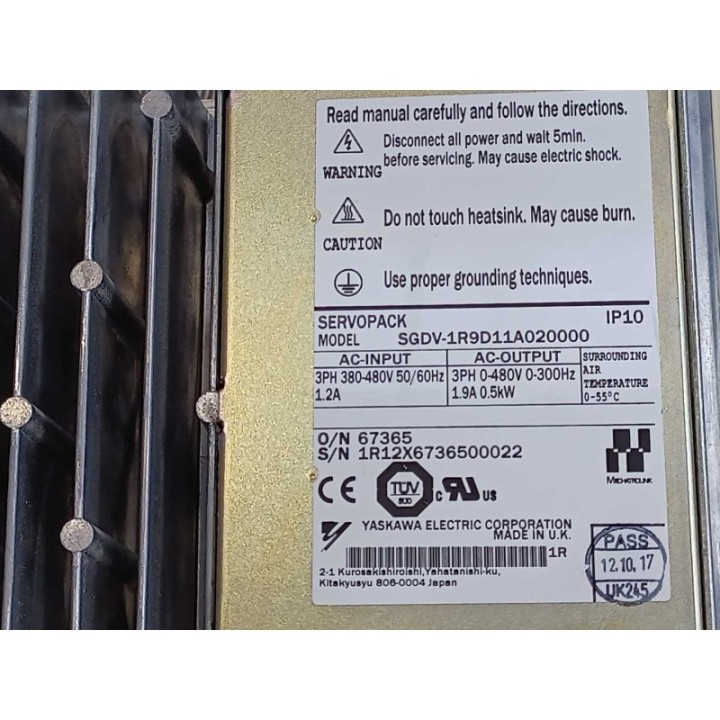 YASKAWA ELECTRIC SGDV-1R9D11A020000