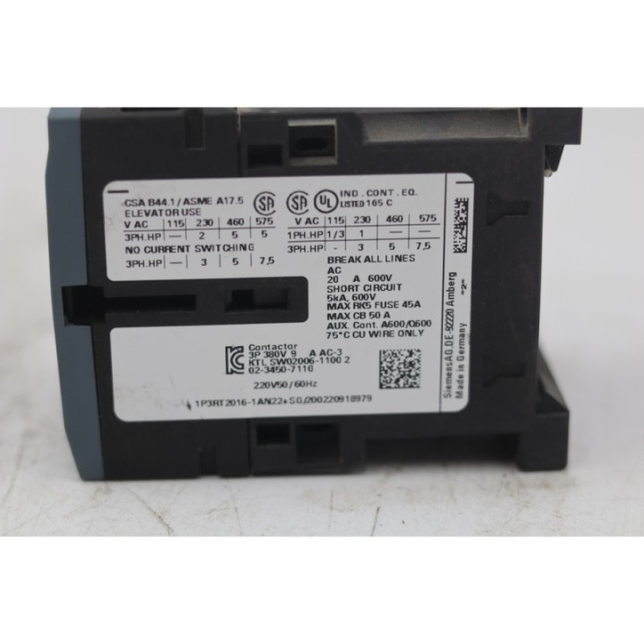 SIEMENS Siemens SIRIUS 3RT2016-1AN22