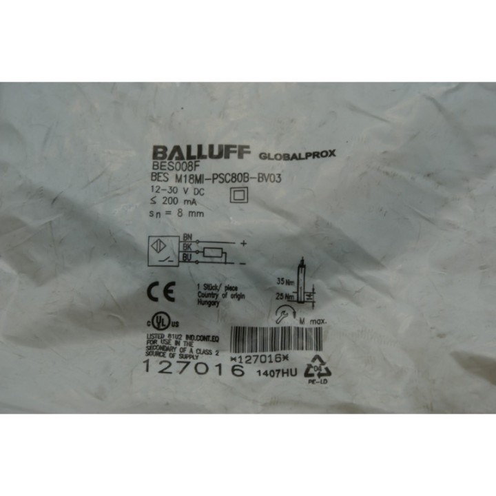 BALLUFF BALLUFF BES M18MI-PSC80B-BV03 Inductive sensor BES008F