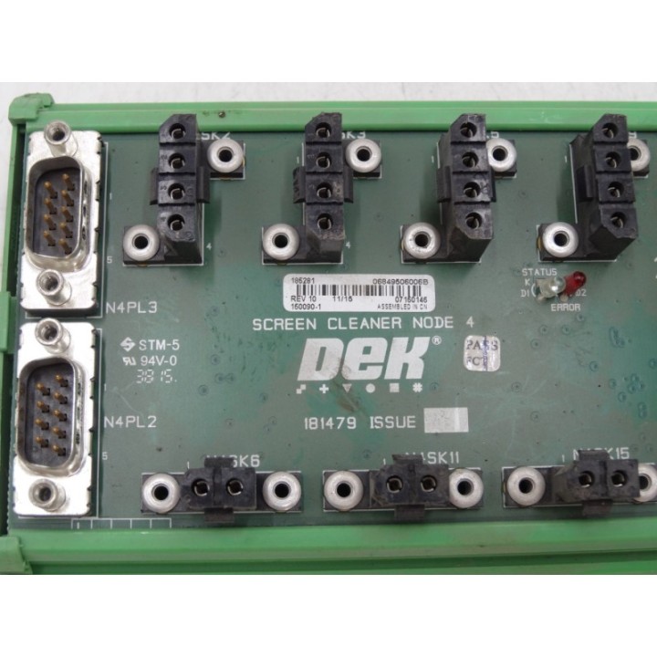 DEK DEK 185281 Screen Cleaner Node 4 150090-1 REV 10