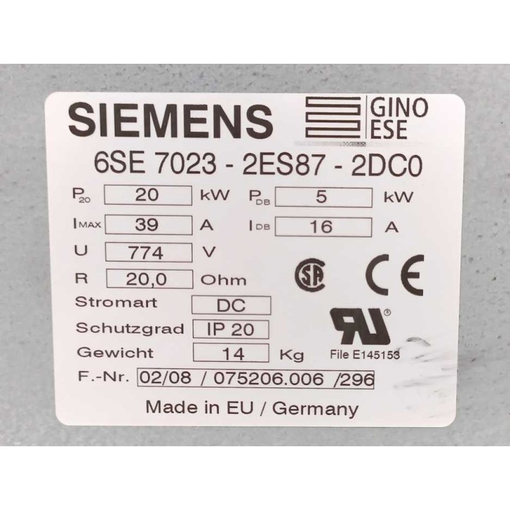 Siemens 6SE7023-2ES87-2DC0