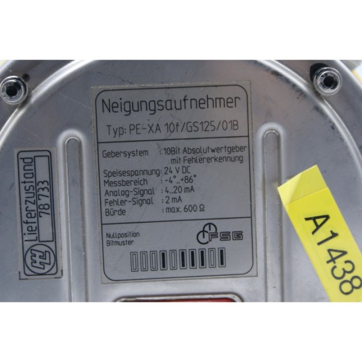 Neigungsaufnehmer Neigungsaufnehmer PE-XA 10f/GS125/01B FSG