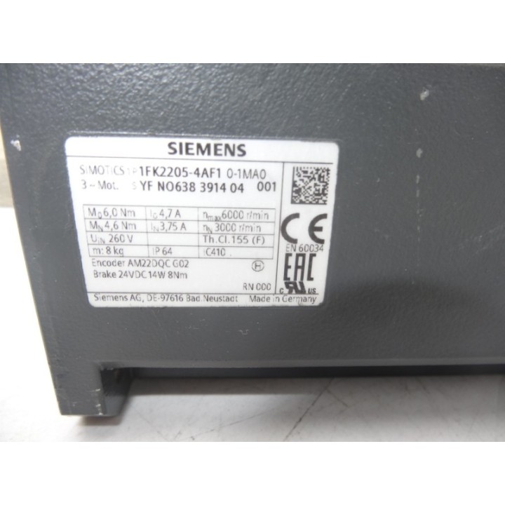 SIEMENS Siemens SIMOTICS 1FK2205-4AF10-1MAO
