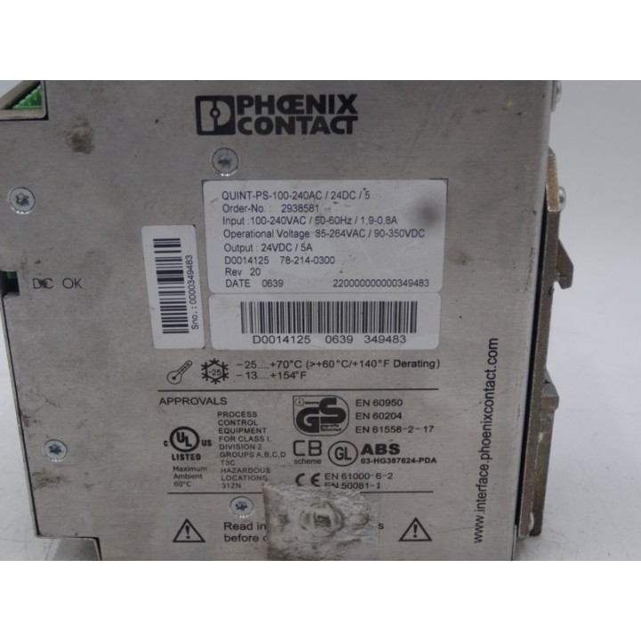 Phoenix Contact Phoenix Contact QUINT-PS-100-240VAC 24DC 5