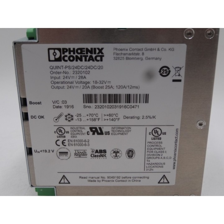  Phoenix Contact QUINT-PS/24DC/24DC/20