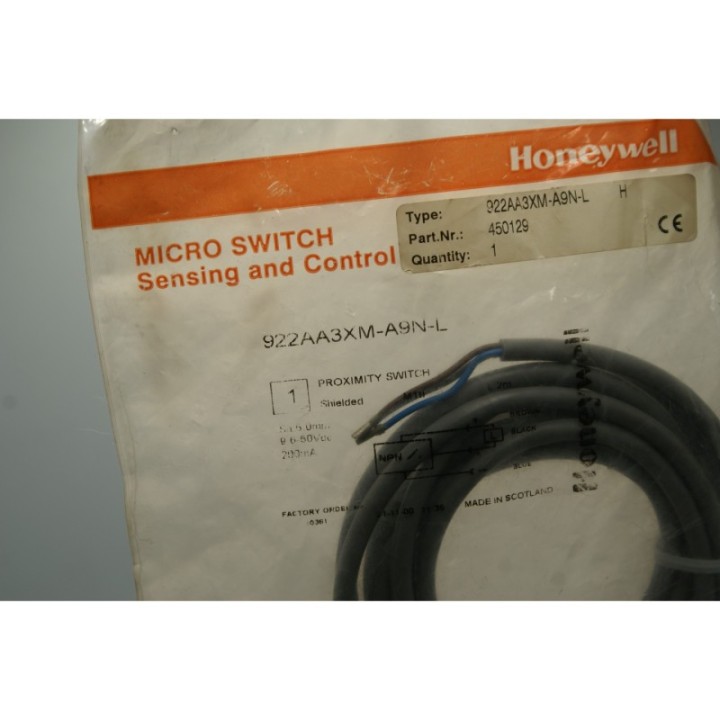 Honeywell Honeywell 922AA3XM-A9N-L Inductive Proximity Sensor