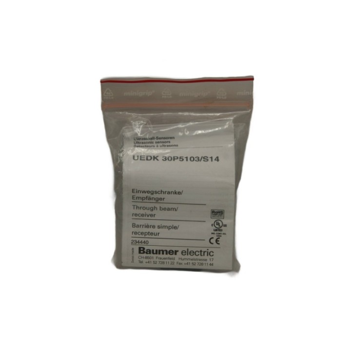 Baumer BAUMER UEDK 30P5103/S14 Ultrasonic Sensor Through beam/receiver