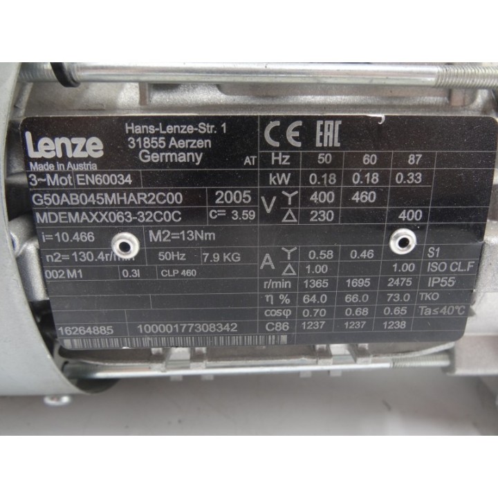 LENZE Lenze G50AB045MHAR2C00 + MDEMAXX063-32C0C