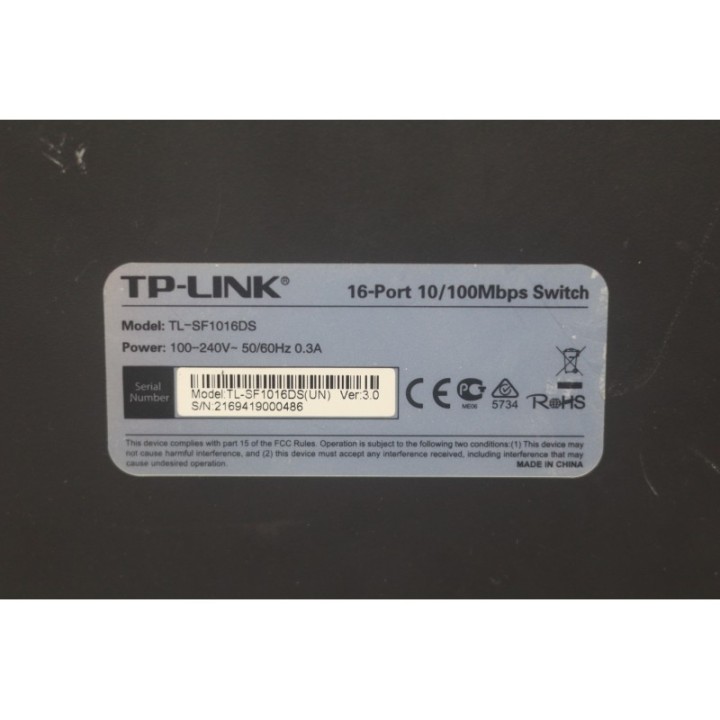 TP-Link Systems TP-LINK TL-SF1016DS  16-Port 10-100Mbps Switch