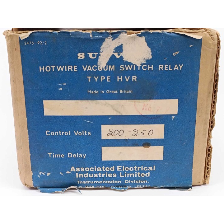 Associated Electrical Industries Ltd. Sunvic Hotwire Vacuum Switch type 602