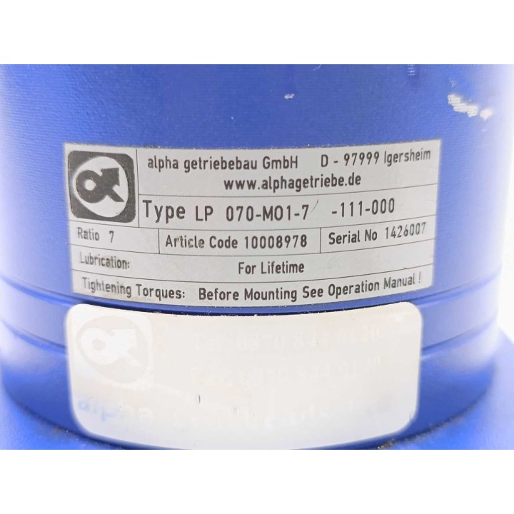 Alpha Getriebebau GmbH LP 070-M01-7-111-000