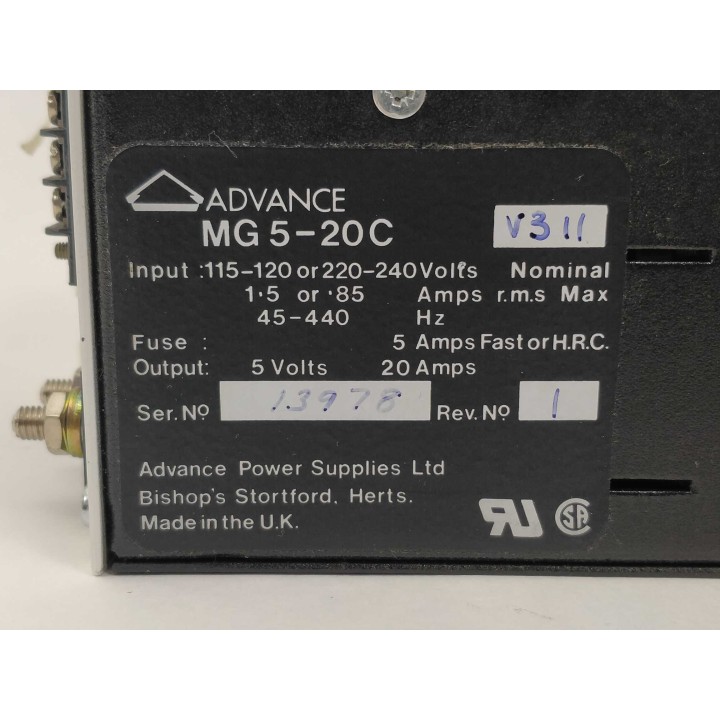 Advance Power Supplies Ltd MG 5-20C