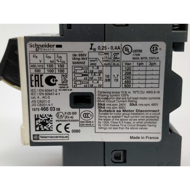 Schneider Electric GV2ME03