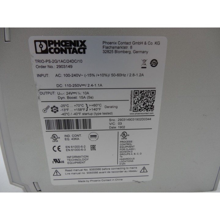 Phoenix Contact TRIO-PS-2G/1AC/24DC/10