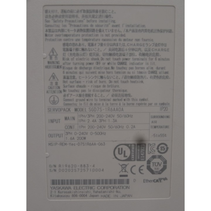 Yaskawa Electric SGD7S-1R6AA0A