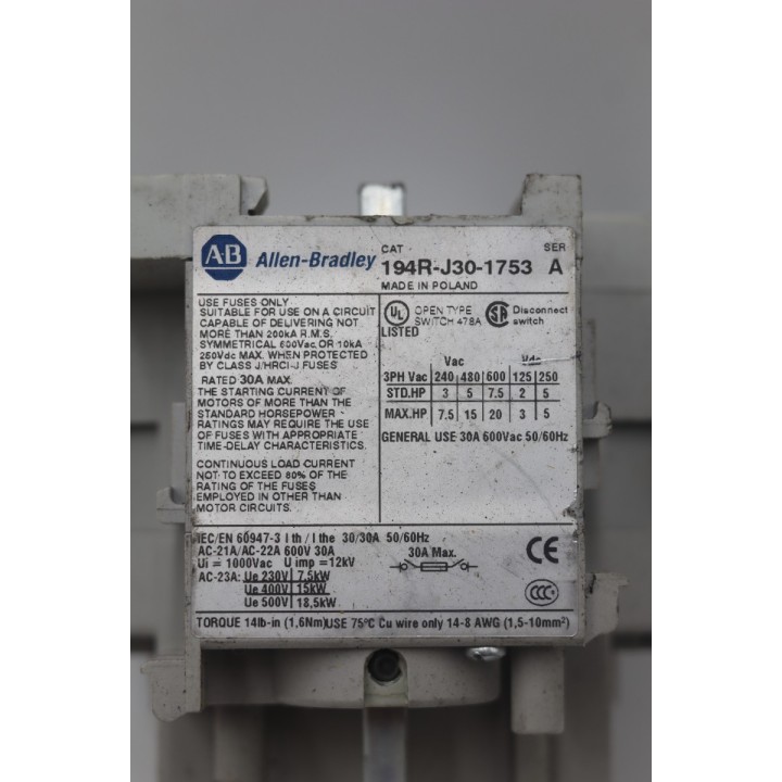 Allen-Bradley 194R-J30-1753 A