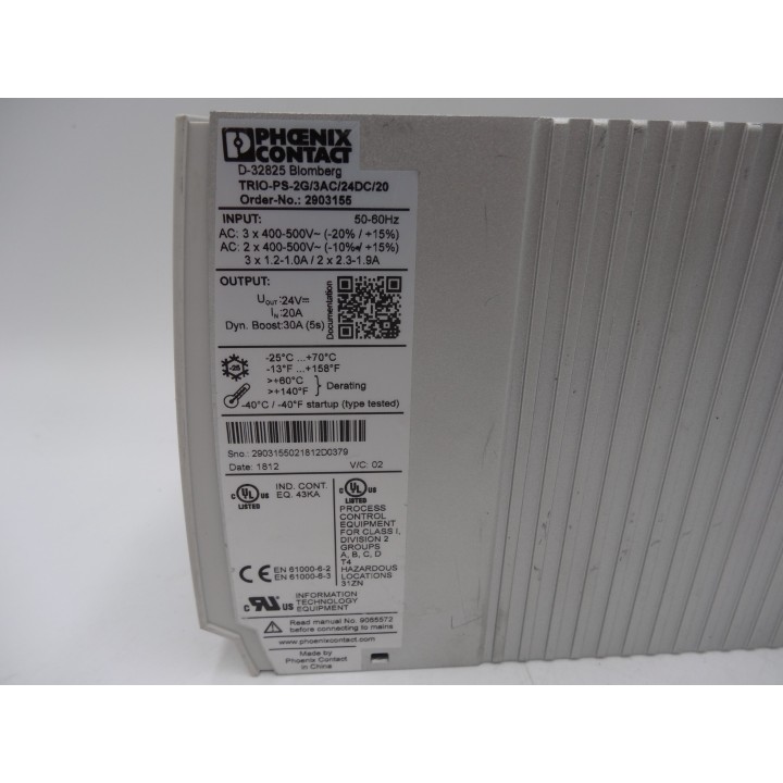 PHOENIX CONTACT TRIO-PS-2G/3AC/24DC/20