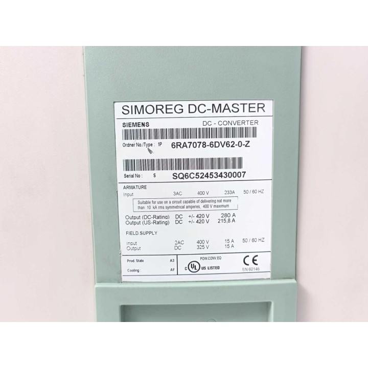 SIEMENS 6RA7078-6DV62-0-Z