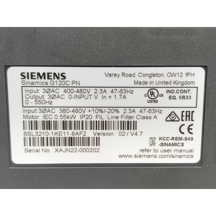 SIEMENS 6SL3210-1KE11-8AF2