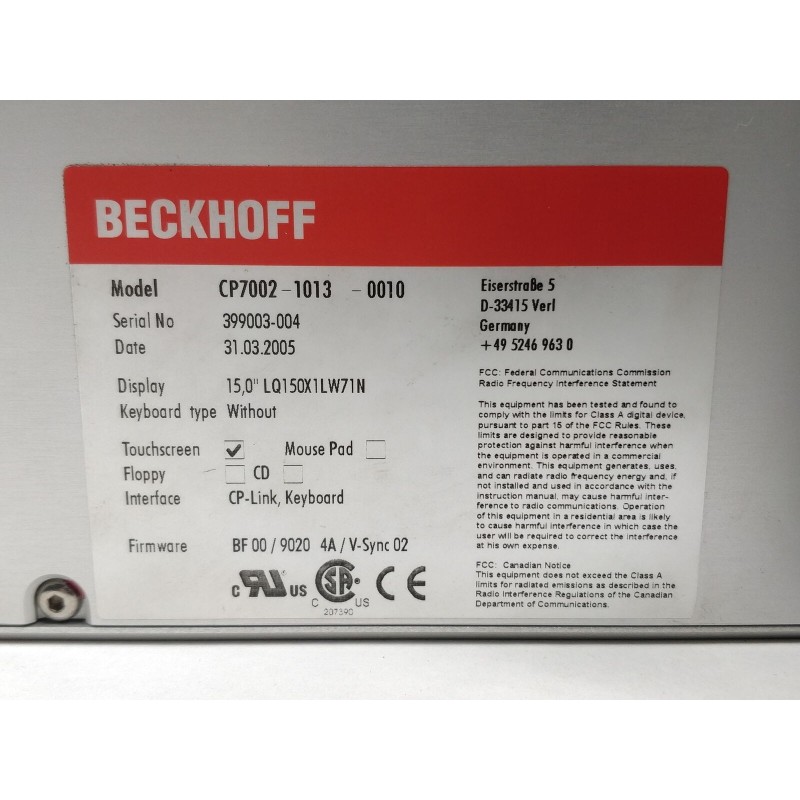 Beckhoff CP7002-1013-0010