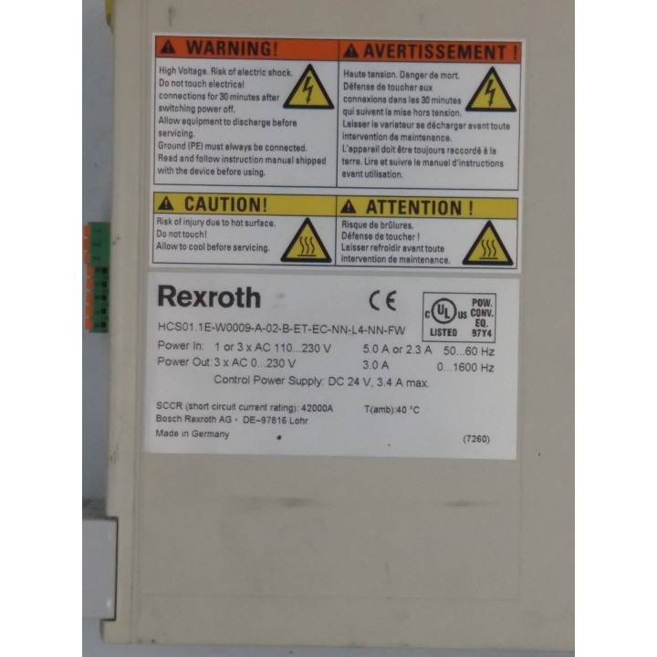 INDRAMAT HCS01.1E-W0009-A-02-B-ET-EC-NN-L4-NN-FW