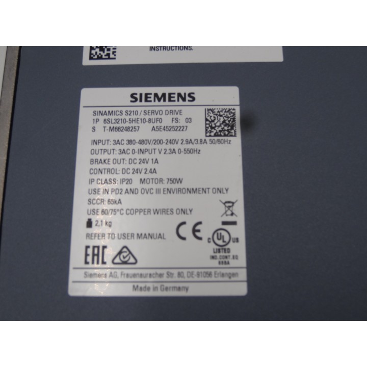 SIEMENS 6SL3210-5HE10-8UF0