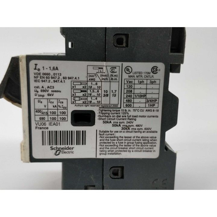 Schneider Electric GV2ME06/1-1.6A