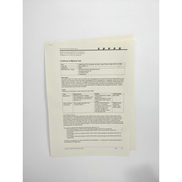 Schmid & Partner Engineering AG SHO V2RB / SHO V2 RB