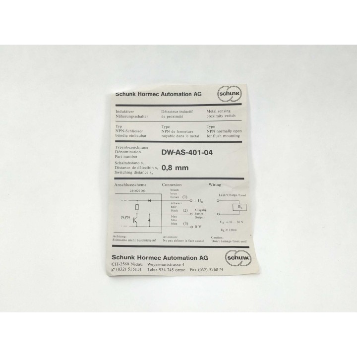 Schunk Hormec Automation AG DW-AS-401-04