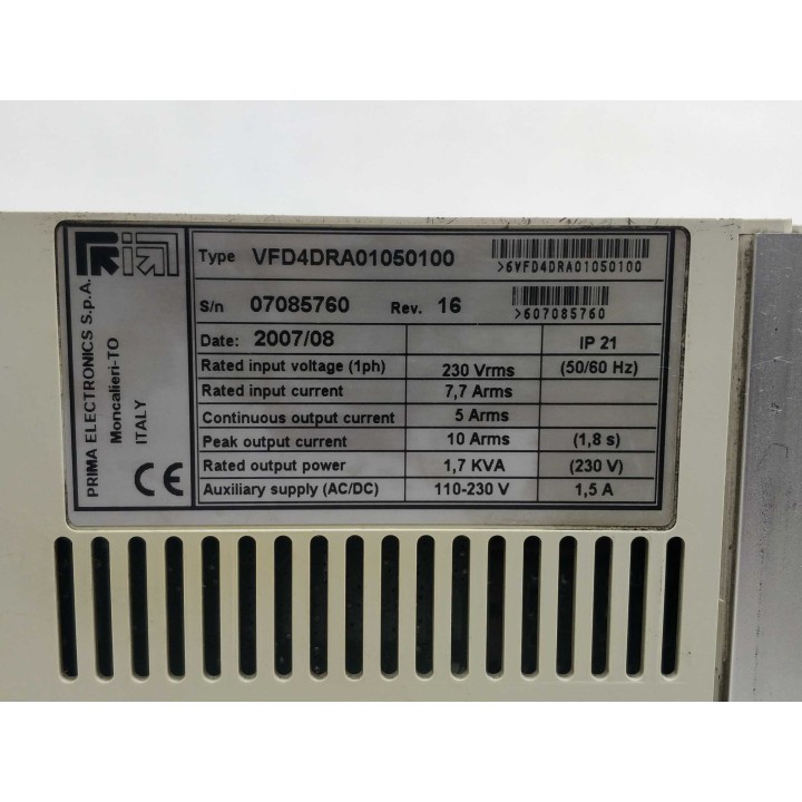 Prima Electronics S.p.A. VFD4DRA01050100