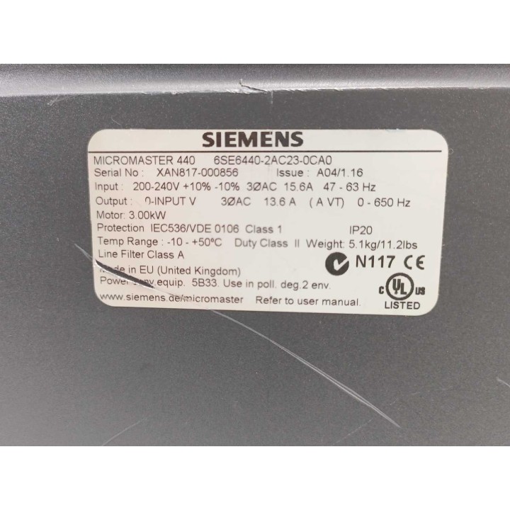 SIEMENS 6SE6440-2AC23-0CA0