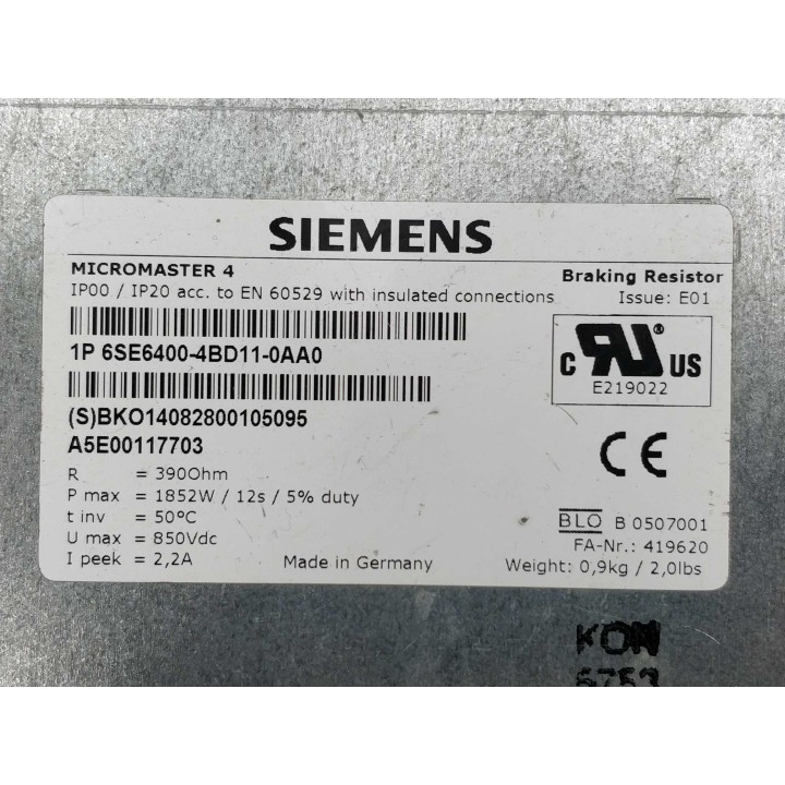 SIEMENS 6SE6400-4BD11-0AA0