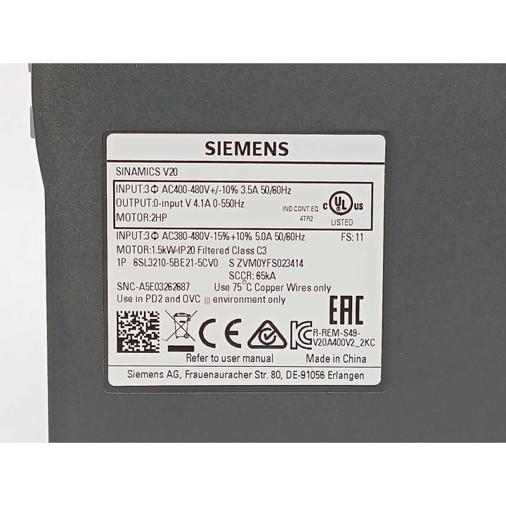 SIEMENS 6SL3210-5BE21-5CV0
