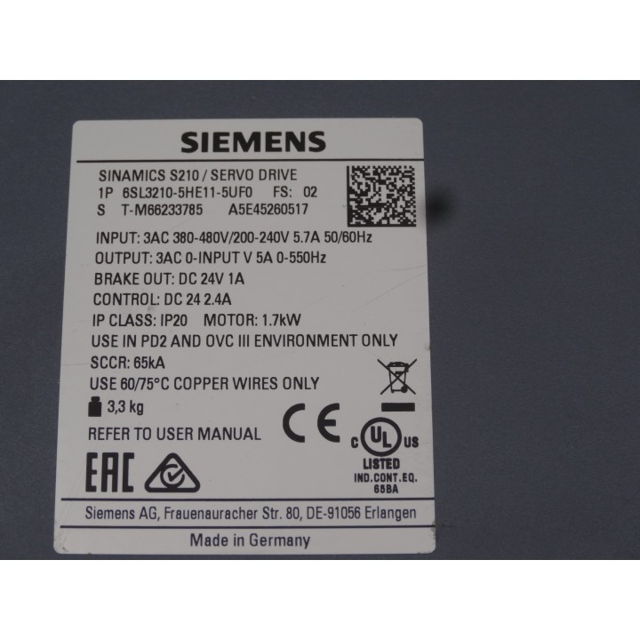 SIEMENS 6SL3210-5HE11-5UF0