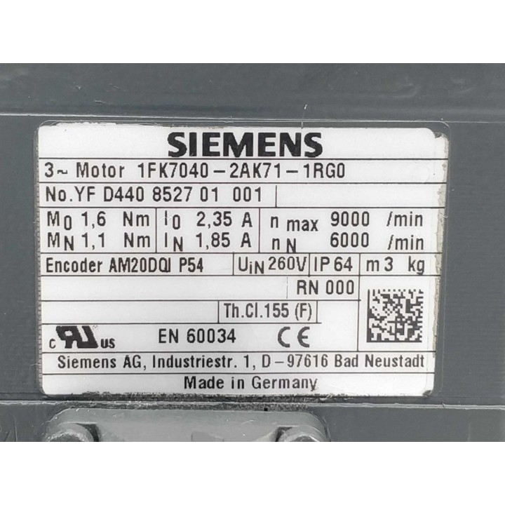 SIEMENS 1FK7040-2AK71-1RG0